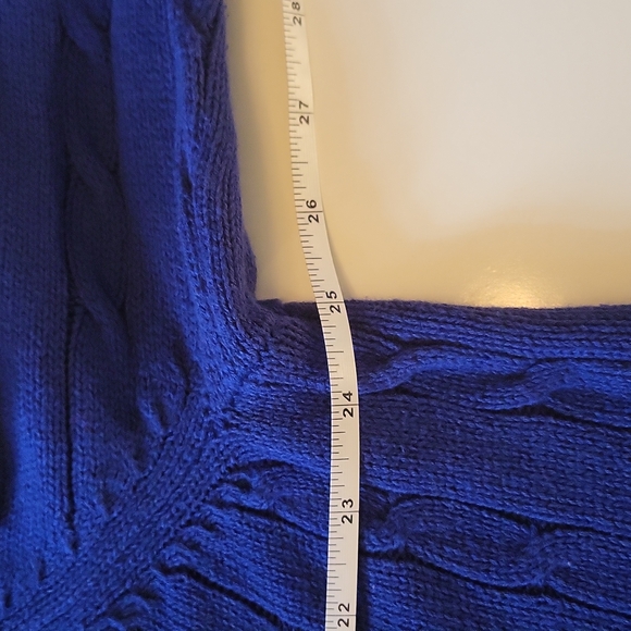 Pre-owned Blue Woman Within Long Sleeve V-Neck Sweater - Picture 8 of 11